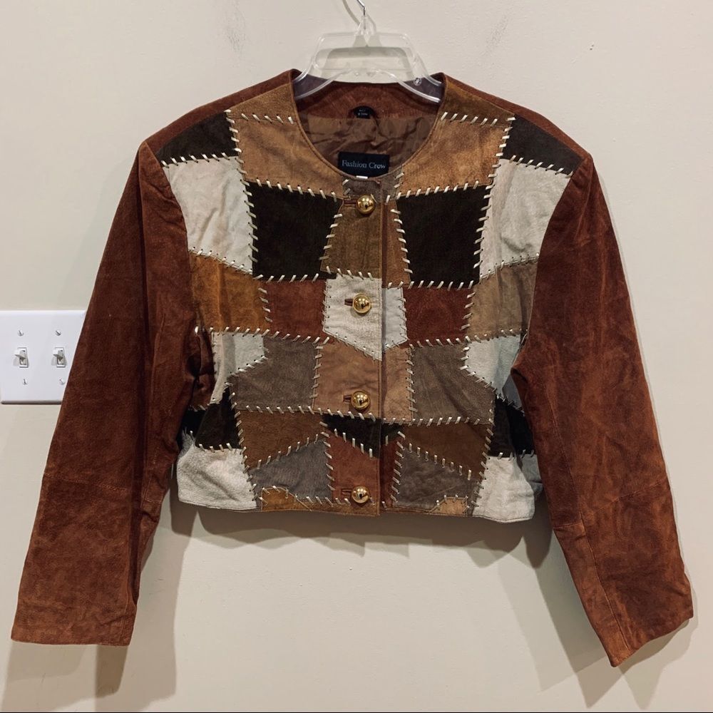 Fashion Crew L Patchwork Suede Jacket - image 1